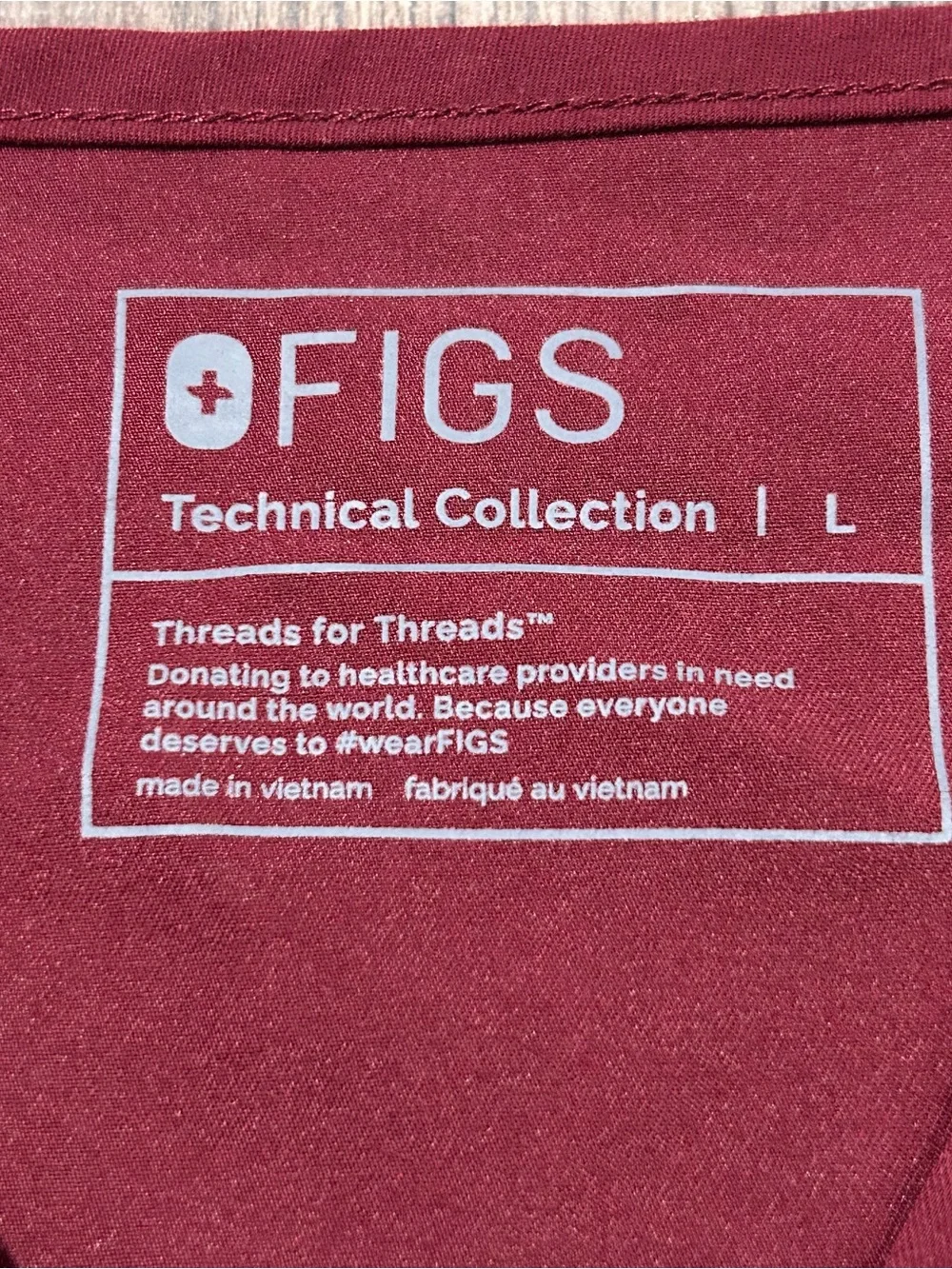 FIGS Maroon Scrub Set - Top & Jogger Pants - Picture 5 of 15